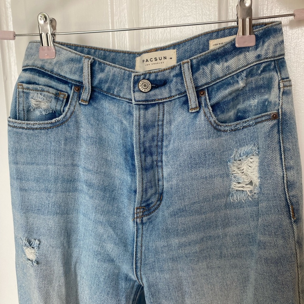 PacSun High Rise Straight Leg Ripped Jeans - Picture 4 of 4